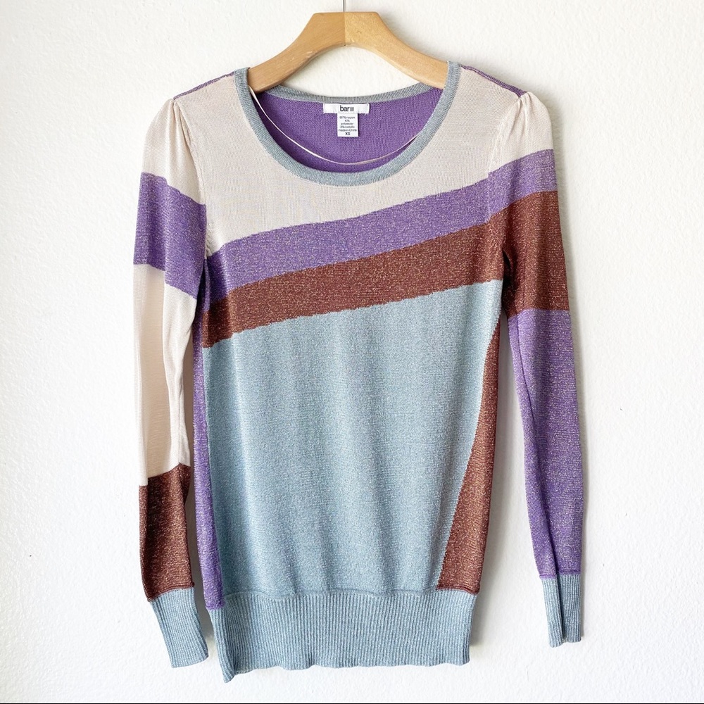 Bar III long sleeve metallic sweater